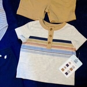 💚Little Lad Baby Boy 4 PC Multicolor Bodysuit/T-Shirt/Shorts 3-6 M